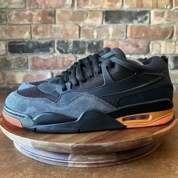 Air Jordan 4 RM Black Gray Starfish Low Shoes Sneakers Mens Sizes 11